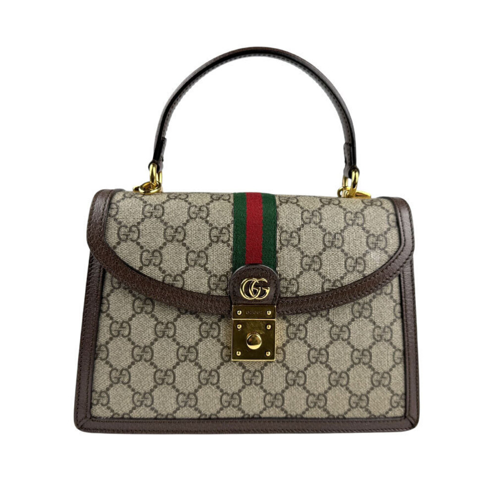Gucci Ophidia GG Supreme Canvas 2Way Shoulder Bag Brown